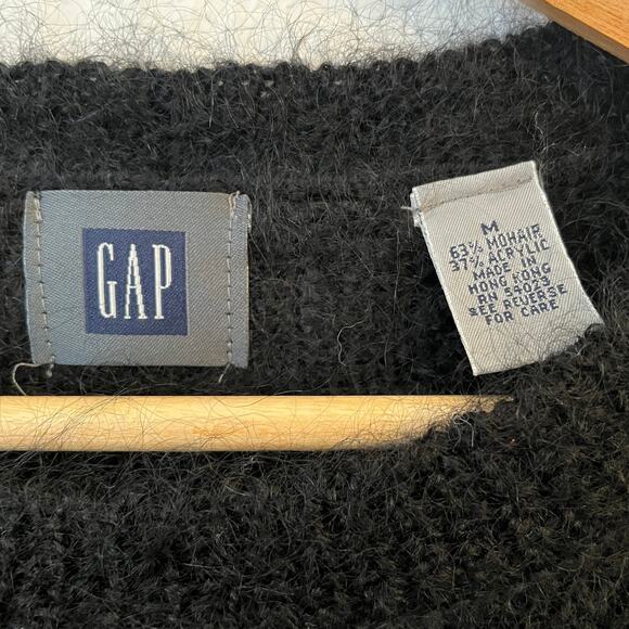 Vintage Gap Mohair Blend Crewneck Sweater M Y2K Oversize Minimalist Black Grunge - Picture 4 of 10